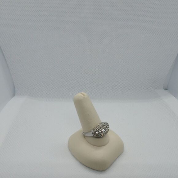 Rhodium Electra Stamped CZ Ring - Picture 2 of 6